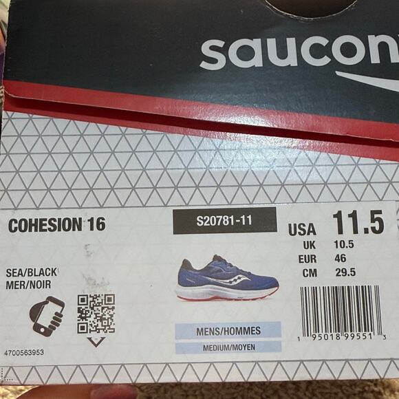 Saucony Cohesion 16 Sneaker, Sea/Black, Men's Size 11.5 - Picture 11 of 11